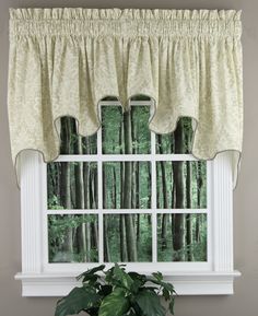 a window with a plant in front of it next to a potted plant on the windowsill