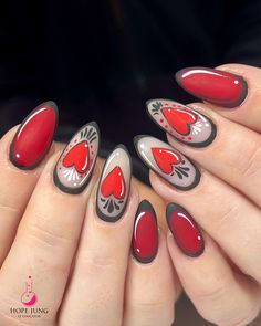 The Queen of Hearts will see you now 🖤♥️

Save 15% using code HOPE15 with @lightelegancehq 

#NailGoals #SpringVibes  #SummerNails #valentinesnails 
#springnails #summernails #glitternails #mkenails #mkesalon #naileducator #frenchnails #springnails
 #AlternativeVibes #ValentinesDayNails #PinkAndBlack #redandblacknails  #valloween #gothicvalentinesdaynails #popartnails