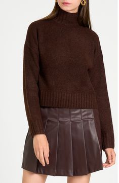 WAYF Charlie Mock Neck Sweater | Nordstrom Trendy Boxy Fit Sweater, Casual Mock Neck Top For Fall, Funnel Neck Sweater With Ribbed Cuffs For Layering, Crew Neck Cropped Sweater With Ribbed Cuffs For Fall, Fall Ribbed Collar Turtleneck For Layering, Crew Neck Cropped Sweater For Work, Fall Turtleneck With Ribbed Collar For Layering, Turtleneck Cropped Sweater With Ribbed Cuffs For Layering, Casual Mock Neck Knit Top For Fall