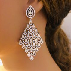 Bridal Cubic Zirconia Earrings/CZ Bridal Earrings/CZ Earrings/Bridesmaid Earrings/Wedding Jewelry/SilverBridal Jewelry/Silver Party Earrings Length: Approx. 3 Inches For more pictures of our products and to stay updated Follow Us Here! www.aryafashions.com https://www.facebook.com/aryafashions2000/ https://www.pinterest.com/aryafashions/ https://www.instagram.com/aryafashions2000 Email:AryaFashions2000@gmail.com Thank You & Have a Blessed Day! Luxury Silver Diamond Earrings With Fusion Style, Wedding Jewelry Silver, Bridesmaid Earrings Silver, Silver Bridal Jewellery, Jewellery Aesthetic, Silver Bridal Earrings, Bridal Jewels, Diamond Bracelet Design, Diamond Earrings Design