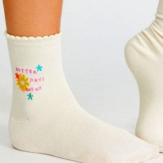 Pacsun Delivers This Funtimes Better Days Ahead Floral Stitch Design, Onesize, Multicolor. Comfortable Beige Socks For Summer, Comfortable Beige Summer Socks, Cute Cotton Socks For Spring, Trendy Beige Cotton Socks, Beige Cotton Socks For Summer, Cute Cream Socks For Spring, Trendy Beige Socks For Summer, Comfortable Cotton Socks For Spring, Cute Cream Spring Socks