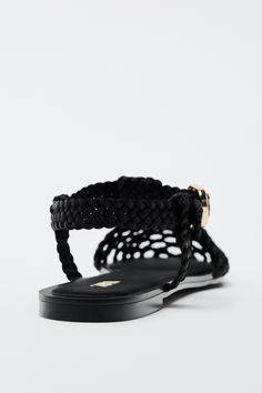 FLAT CAGE SANDALS Evening Sandals With Braided Straps And Open Toe, Cage Sandals, Zara Flats, Woven Sandals, Waistcoat Dress, Caged Sandals, Crochet Jacket, Blazer And Shorts, Zara United States