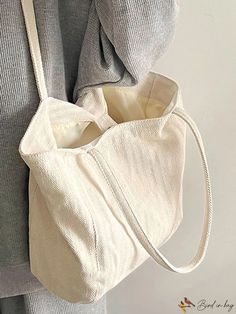 BirdinBag - Premium Canvas Tote Bag with Ample Storage - New Arrival Beige Pattern, Inch Bag, Word Wrap, Bags Tote, Shoulder Tote Bag, Shoulder Tote, Canvas Tote Bag, Womens Tote Bags, Canvas Tote