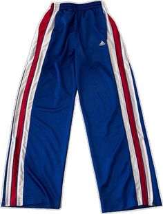 Adidas Blue Sweatpants, Blue Adidas Track Pants, America Pride, Adidas Track Pants, Adidas Track, Adidas Pants, Vintage Adidas, Red And White Stripes, Blue Adidas