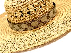 Floppy sun hat in tan, with adjustable LV flourish belt. Luxury Brimmed Straw Hat For Spring, Chic Beige Straw Visor Hat, Chic Adjustable Visor Sun Hat, Chic Beige Visor Straw Hat, Luxury Straw Hat For Spring Vacation, Luxury Beach Sun Hat For Spring, Trendy Beige Straw Hat, One Size Fits Most, Luxury Summer Sun Hat, Luxury Summer Beach Fedora