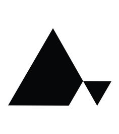 a black and white image of an upside down triangle