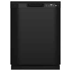 a black dishwasher on a white background