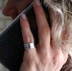 Pinky Ring For Women, Pinky Rings For Women, Silver Pinky Ring, Romantic Fonts, Artisan Rings, Engraved Design, Wide Ring, Wide Rings, Signet Rings