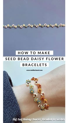 how to make seed bead daisy flower bracelets