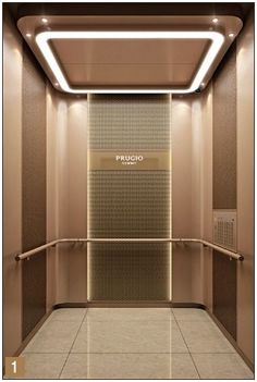 an empty elevator with no people in it