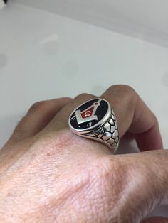 Cool Vintage Rock and Roll star men's ring Nice heavy ring, silver white bronze, wears like silver Unused stock from the 1980's I have an assortment of sizes from 7 to 8 9 10 11 12- 13 Please add your size to the order in a message and I will send the size you require. If I am out of stock in your size, I will list the ones I have available for replacement. If I am sold out in the sizes you would prefer, I will cancel and refund you, Thank you All jewelry is shipped in a nice gift box. Check out Symbolic Silver Metal Signet Ring, Symbolic Silver Signet Ring, Free Mason, Mens Stainless Steel Rings, Mermaid Ring, Vintage Rock, Vintage Gothic, Native American Fashion, Mens Ring