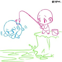 an image of a cartoon character fishing