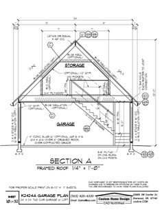 an architectural drawing showing the roof and side view of a house with measurements for each section