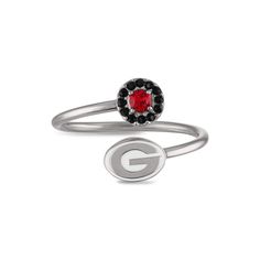 Stone Armory's Georgia ring is finally here! Gear up for the game with our beautifully designed Georgia Bulldogs ring! Wear it to the next tailgate or around town to show off your University of Georgia pride. This adjustable UGA ring would also make the perfect Georgia gift for your favorite Georgia Bulldogs fan! The Georgia logo is accented by sparkling red and black crystals. Stone Armory's UGA jewelry is made of stainless steel and is adjustable in size, making this NCAA Georgia ring the perf Georgia Bulldogs Jewelry, Buckeye Jewelry, Uga Graduation, Uga Bulldog, Michigan Jewelry, Graduation Ring, Uga Bulldogs, Graduation Rings, Georgia Bulldog