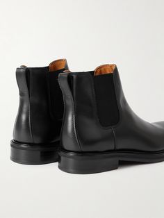 DESIGNED BY MR PORTER. Chelsea boots are a modern essential and Mr P.'s 'Olie' pair is truly classic. Set on sturdy leather soles, they're crafted from the smooth hide and have the elasticated gussets synonymous with the style. Wear yours with everything from jeans to tailored trousers. This product is part of Mr P.’s PERMANENT collection, a range of premium everyday staples designed to form the foundation of the modern man’s wardrobe. Classic Black Leather Chelsea Boots, Classic Chelsea Boots With Rubber Heel Cap, High-top Chelsea Boots With Leather Sole For Work, Business Leather Chelsea Boots With Vibram Sole, Classic Black Chelsea Boots With Rubber Heel Cap, Classic Black Chelsea Boots With Lug Sole, Leather Chelsea Boots With Vibram Sole For Work, Classic Leather Chelsea Boots, Classic Boots With Vibram Sole In Vegetable Tanned Leather