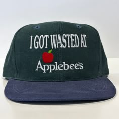 I GOT WASTED AT Applebees my Vintage Mid Green Crown Funny Strapback C – Old School Hats Beauty School Dropout Hat, Cheap Funny Green Hat, Stripping Baseball Hats, Cheap Fun Fitted Hats, Knitted Hat Poem, Lurking Class Hat, Fun Day Beanie, School Hats, Caps Game