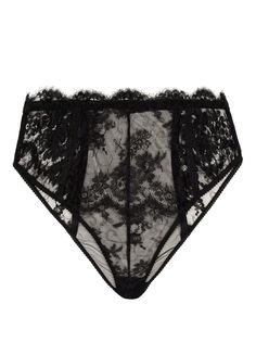 black stretch-design floral-lace detailing high-waisted scallop edge Just a reminder that this piece must be tried on over your own garments. Dream Wishlist, Scallop Edge, Lingerie Outfits, Dolce E Gabbana, Luxury Lingerie, Vintage Lingerie, Casual Everyday, Dolce & Gabbana, Everyday Wardrobe