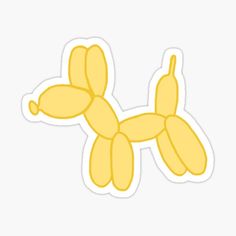 a yellow sticker with an image of a dog made out of banana peels