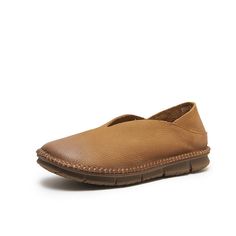 dwarves2219-4 Flats 5.5 Camel Rubber Texture, Khaki Fashion, Rubber Shoes, Shoe Covers, Comfort Wear, Leather Shoes Woman, Top Grain Leather, Leather Flats, Loafers For Women