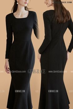 10% off now|Free shipping world-wide. Square Neckline Long Sleeved Mermaid Tea Length Dress at GemGrace. Click to learn our pro custom-made service for wedding dress, formal dress. View #WeddingGuestDresses for more ideas. Elegant Long Sleeve Stretch Mermaid Dress, Elegant Stretch Mermaid Dress With Long Sleeves, Elegant Long Sleeve Bodycon Dress With Fitted Bodice, Formal Long Sleeve Slim Fit Bodycon Dress, Elegant Dresses With Mermaid Hem For Fall, Elegant Mermaid Hem Dress For Fall, Long Sleeve Midi Dress With Fitted Bodice, Elegant Black Long Sleeve Mermaid Dress, Formal Fitted Mermaid Midi Dress