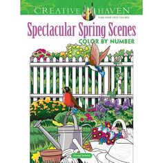 a coloring book with an image of a bird on the cover and flowers in the background