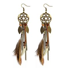 Boho vintage style with colorful feather tassel dangle drop earrings，Perfect for adding a pop of color to any outfit，Ideal for all-day wear，Surprise your friends and family with these unique earrings Cute Beaded Earrings, Silver Jewelry Bracelets, Turquoise Jewellery, Dream Catcher Earrings, Boho Style Earrings, Beaded Tassel Earrings, Long Tassel Earrings, Hippie Earrings, Gold And Silver Jewelry