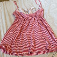 Hard To Find<~3 Vintage Hollister Babydoll Empire Waist Top With Eyelet Detailing . Small Hole Near Hollister Logo At Bottom But Not Noticeable When On . Can Fit Up To A Medium But Better On A Xs -S . Good Condition Lots Of Life Left Americana Outfits, Xmas Clothes, Empire Waist Top, Thrift Clothes, Mtn Dew, Hollister Logo, Vintage Hollister, Spaghetti Top, Empire Waist Tops