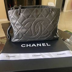 Selling My Chanel Purse. In Excellent Used Condition. From A Pet Free, Smoke-Free Home. Please Look At The Pics And Let Me Know If You Have Any Questions Or You Need More Pics. This Is A Perfect Purse As It Is Not Too Big Nor Too Small. There Are Signs Of Use But Other Than That, Its In Great Condition. No Rips, No Tears, No Smell. Thank You For Looking. Will Come With Everything You See In The Picturebox, Dustbag And Tags. N Designer Silver Textured Leather Bag, High-end Shoulder Bag With Silver-tone Hardware For Shopping, Luxury Shopping Bag With Textured Leather, Luxury Textured Leather Shopping Bag, High-end Silver Shoulder Bag For Shopping, Designer Everyday Luxury Textured Leather Bag, Designer Textured Leather Bag For Everyday Luxury, Luxury Silver Textured Leather Bag, Designer Textured Leather Shopping Bags