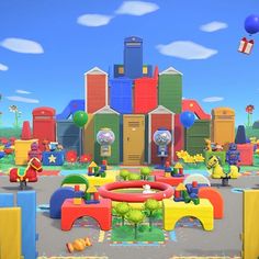 an image of a play area with toys and balloons