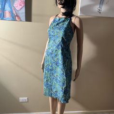 Nwot Max Studio Size 4 Boho Dress Length 36” Low Back Blue Fitted Lined Sundress, Lined Knee-length Midi Dress For Beach, Beach Midi Dress Knee-length Lined, Fitted Mid-length Mini Dress For Beach, Fitted Mid-length Sundress For Beach, Fitted Mid-length Sundress, Fitted Mid-length Beach Sundress, Blue Stretch Mid-length Dress, Fitted Mid-length Beach Dresses