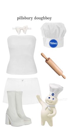 an image of a woman's clothing and accessories for her role in pilsbury doughboy