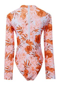 Product Name:Floral Print Long Sleeve One Piece High Cut Surf Suits Swimsuit Fabric composition: 88% polyester 12% spandex. Weight: 400g/0.9lb. Size: S, M, L, XL Color: Orange Floral Print Package contains: One Piece Swimsuit x1 One Piece Style: Back Zipper One piece Surf suit swimsuit with removable chest pad. Features: Back Zipper, Long Sleeve Garment Care: Wash by hand and dry. Coldwater is recommended. Do not use bleach. Women Surfing, One Piece Style, Surf Swimsuit, Orange Floral Print, Beach Surfing, Orange Swimsuit, Swimsuit Fabric, Rashguard Swimsuit, Swimsuit Pattern