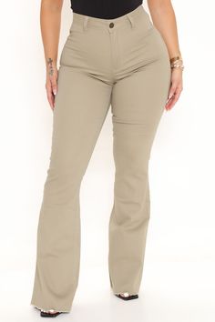 Available In Khaki. High Rise Stretch Denim Back Pocket Detail Flare 11" High Rise 34" Inseam Disclaimer: To Keep The Aesthetic Of This Garment. Please Follow The Care Instructions Carefully. 98% Cotton 2% Spandex Imported Beige Stretch High Rise Jeans, Mid-rise Khaki Jeans For Spring, Spring Mid-rise Khaki Jeans, Casual Stretch Khaki Jeans, Stretch Khaki Jeans For Fall, Khaki Stretch Jeans For Fall, Khaki High Waist Stretch Jeans, Trendy Stretch Beige Jeans, Trendy Beige Stretch Jeans