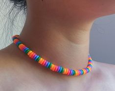 Rainbow beaded choker seed bead rainbow choker boho small | Etsy Rainbow Beaded Necklace, Bead Rainbow, Minimalist Rainbow, Rainbow Choker, Blue Choker, Choker Handmade, Handmade Chokers, Indie Style, Boho Choker