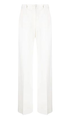 These white trousers by Dolce & Gabanna are intended to be timeless. Crafted from a luxurious virgin wool blend, they lend a formal high-waisted, straight-leg silhouette that imbues a sense of Italian classicism Silk Trousers, Karl Lagerfeld Paris, Dolce E Gabbana, Alberta Ferretti, Straight Leg Trousers, Wide Leg Denim, Citizens Of Humanity, Palazzo Pants, Tailored Trousers