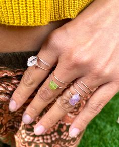 💚Raw and natural tiny peridot stone in adjustable dainty 18g gold or silver ring band with hand hammered ends. Perfect dainty little ring that can fit any fingers of your choice. 💚Peridot - An August birthstone. This gift from the heart of Mother Nature comes with a ton of healing properties. Deep-set calm, good health, restful slumbering, and restoring balance and harmony to the body, mind and soul are just a handful of things you can expect when you say yes to Peridot. Ring size- Fits 5-8 ad Unique Adjustable Crystal Birthstone Ring, Unique Adjustable Crystal Ring With Birthstone, Dainty Crystal Ring With Natural Stones As Gift, Minimalist Gemstone Rings For Healing, Adjustable Natural Stones Toe Ring, Adjustable Natural Stone Toe Ring, Minimalist Healing Gemstone Rings, Spiritual Adjustable Gemstone Midi Rings, Adjustable Spiritual Gemstone Midi Rings