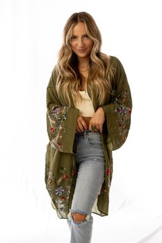 Oversized Bohemian Fall Cover-up, Casual Spring Cover-up With Kimono Sleeves, Spring Floral Embroidery Kimono With Kimono Sleeves, Spring Floral Embroidered Kimono With Kimono Sleeves, Casual Fall Cover-up With Kimono Sleeves, Summer Floral Embroidery Kimono, Bohemian Open Front Kimono With Floral Embroidery, Spring Vacation Kimono With Floral Embroidery, Bohemian Floral Embroidered Open Front Kimono