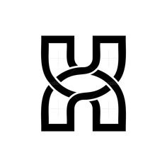 the letter h is made up of two overlapping lines