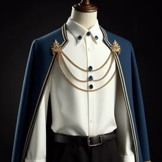 ai, digital art, image, character, illustration, cartoon, fantasy, design, animation, icons, 3D, comic, painting, manhwa, pfp, pp, cover Medieval Clothing Male Noble, Blue Fantasy Outfit Male, Royal School Uniform, Royal Outfits Male, Masquerade Outfit Men, Prince Uniform, Noble Outfit, Medieval Fantasy Clothing, Royal School