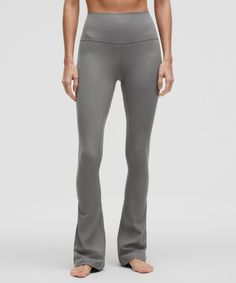 When Feeling Nothing Is Everything. Powered By Nulu Fabric, This Version Of Our Buttery-Soft Lululemon Align Pants Has A Subtle Flare At The Hem. Designed For Yoga And Casual. Hugs Your Body From Waist To Knee:flares Out Subtlety From The Knee To Hem:32" Inseam, Intended To Sit Just Off The Ground For Heights Of 55"-58". Back Drop-In Pocket. This Collections Great For Low-Impact Workouts Like Yoga Or Whenever You Want To Feel Really, Really Comfortable. | lululemon Align™ High-Rise Ribbed Mini-Flare Pant Regular Flare Yoga Pants, Lululemon Align Pant, Lululemon Pants, Lululemon Align, Lululemon Leggings, Bottom Clothes, Tight Leggings, Flare Pants, Short Tops