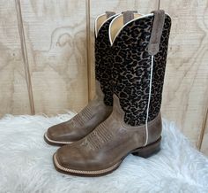 Cheetah Print Boots Outfit, Broad Square Toed Cowgirl Boots, Brown Western-themed Boots With Round Toe, Print Boots Outfit, Cowgirl Boots Square Toed Ariat, Cowboy Boots Women Yeehawcowboy.com, Cowgirl Boots Square Toed, Cute Cowgirl Boots, Square Toe Western Boots