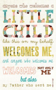 a poster with the words little child written in different colors and font, on a white background