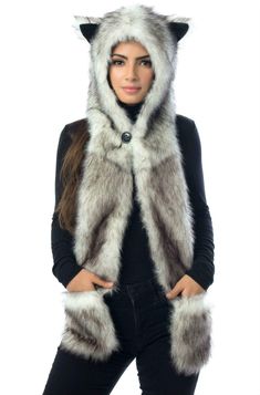 PRICES MAY VARY. Faux Fur Zipper Side Pocket Great For Any Outdoor Activities High Quality Special Design. Novelty Halloween Cosplay Costumes One Size Fits All. Unisex Scarf Hat and Mittens.Zipper side pocket Hat Poses, Unique Diy Costumes, Animal Masquerade, Wolf Halloween Costume, Wolf Hat, Shrek The Musical, Paw Gloves, Karen Smith, Fur Mitten