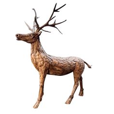 Teakwood Deer Large Garden Sculpture, Root Sculpture, Deer Sculpture, Large Garden, Garden Accents, Majestic Animals, Garden In The Woods, Large Planters, Dark Mark