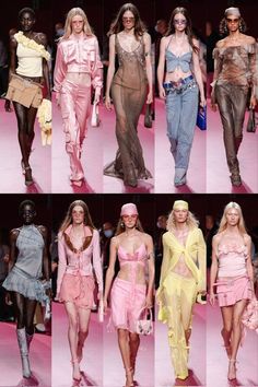 Y2k Fashion Runway, Cute Runway Outfits, Early 2000s Runway Fashion, Dress With Jeans 2000s, Bluemarine 2000s, 2000s Fashion Runway, Y2k Runway Fashion, Runaway Outfit, Model Photoshoot Outfits