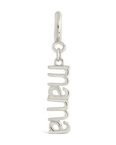 Elevate your style with our Mama Charm, featuring a delicate dangling charm with elegant "mama" wording. Show off your love for motherhood with this chic and sophisticated accessory. Perfect for any fashionable mama. Materials: 14K Gold or Rhodium plated brass Features: mama measures 0.7" x 0.25 ", total length is 1.25" Trendy Personalized Silver Charms, Elegant Dangling Charms For Mother's Day, Everyday Silver Charms For Mother's Day, Elegant Personalized Charms As A Gift For Mom, Elegant Mother's Day Charms With Lobster Clasp, Everyday Silver Jewelry With Logo Charm, Elegant Everyday Logo Charm, Personalized Trendy Charms, Silver Charms For Everyday