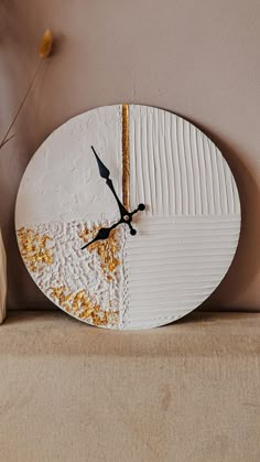 @reliefsbygabi on Ig for more textured art, shipping worldwide Diy Wall Hanging Crafts, 3d Wall Clock, Kitchen Decor Wall, Diy Wall Clock, Kitchen Decor Wall Art, Abstract Art Diy