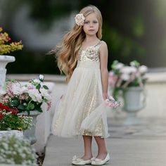 Flower girl dress Ivory gold flower girl dress Flower girl | Etsy Champagne Gold Flower Girl Dress, Gold Flower Girls Dresses, Gold Flower Girl Dress, Country Flower Girl, Country Flower Girls, Beauty And The Beast Wedding Theme, Flower Girl Dresses Country, Gold Flower Girl, Rustic Flower Girl Dress