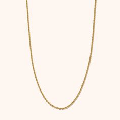 Elevate your jewelry collection with this exquisite Rope Chain Necklace crafted in solid gold. The classic and versatile design features a delicate rope chain, adding a touch of sophistication to any outfit. 14k Gold Link Rope Chain Necklace, Classic Rope Chain Necklace With Wheat Link, Classic Rope Chain Necklace With Oval Link, Classic Oval Link Rope Chain Necklace, Minimalist Rope Chain Link Jewelry, 14k Gold Cable Chain Necklace, Classic Link Rope Chain Necklace For Formal Occasions, Minimalist Everyday Necklace With Wheat Chain, Minimalist Wheat Chain Necklace For Everyday