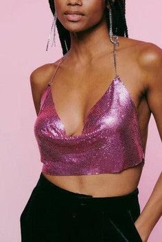 Style: Sequin Backless Cropped Top Tops Type: Tank top, crop top, cute party outfits for women, party outfit aesthetic, sequin top, party top Clothing Length: Super-short Elasticity: Slight Detail: Sequin Pattern Type: Solid Material: Polyester Short Bust 29.13-42.52in/74-108cm, Length 6.69in/17cm, width 15.75in/40cm Sequin Crop Top For Party, Sequined Crop Top For Club, Disco Sleeveless Crop Top For Party, Disco Style Sleeveless Crop Top For Party, Trendy Sequined Crop Top For Party, Disco Crop Top For Party, Evening Sequin Crop Top, Sleeveless Sequined Crop Top For Club, Evening Sequined Crop Top